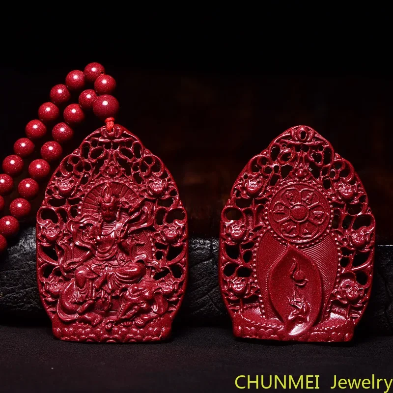 High-content cinnabar pendant for men original stone pendant for Buddha purple gold sand necklace for women saint Chinese zodiac