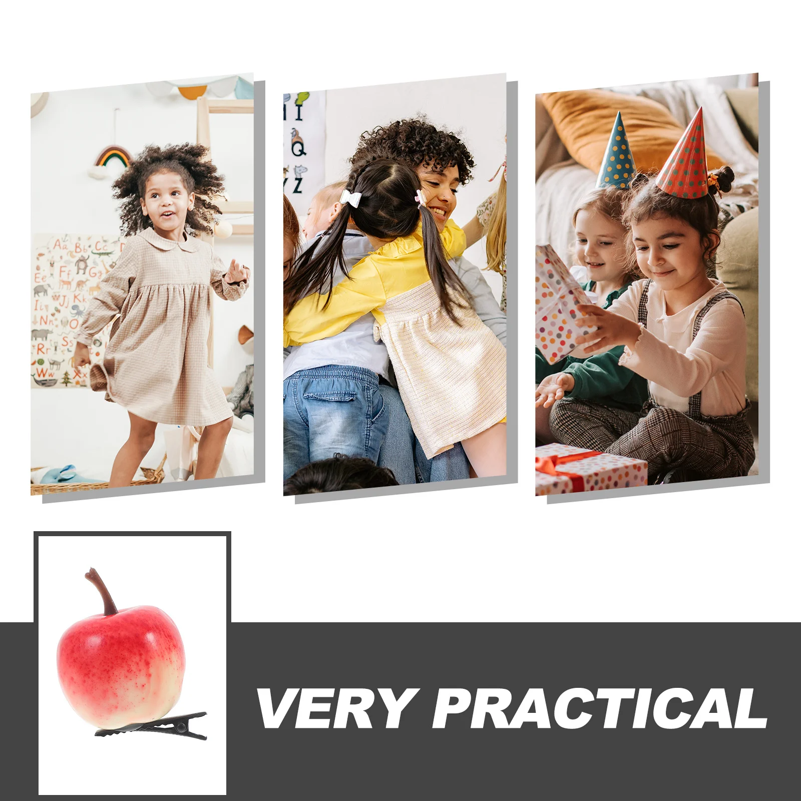 

4pcs Mini For Girls Women Lightweight Apples Barrette Barrettes Party Wedding Apples Hair Clip Decor Hair Accessories