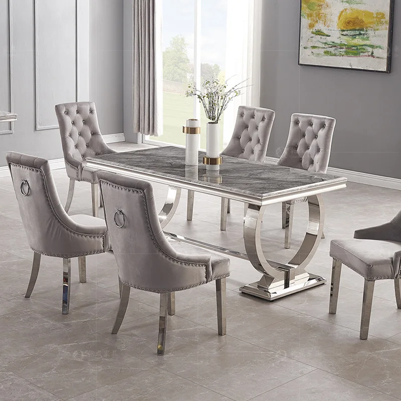 

Double C Base clear White Black Rectangular and Oval Shape Glass Top Dining Table