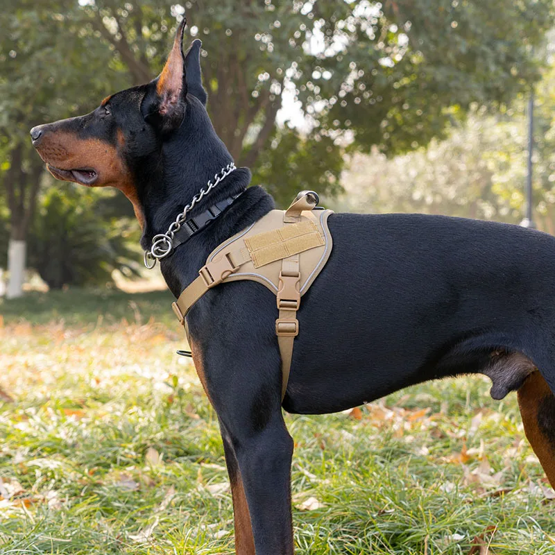 Taktisches Hundegeschirr für Große Hunde, Zugsicher, Explosionsgeschützt, Robust, Verstellbar, Militärqualität K9 Trainings- und Spaziergangsweste – Detail 11
