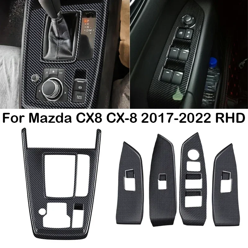 

For Mazda CX8 CX-8 2017 2018-2022 RHD ABS Car Console Gear Shift Box Panel Trim Inner Window Lift Switch Button Panel Cover Trim