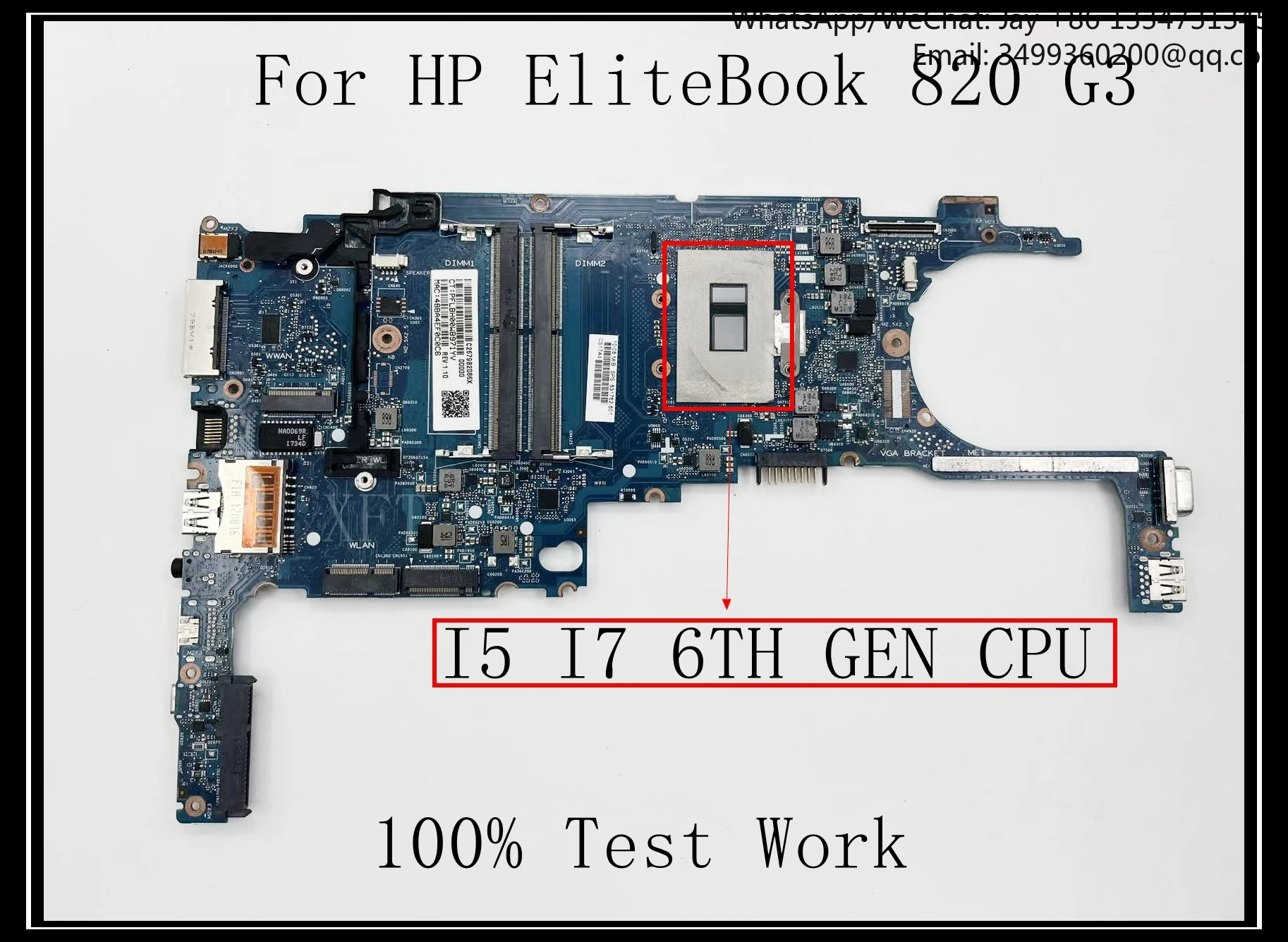 

For HP EliteBook 820 G3 Laptop Motherboard DDR4 With i5 i7 CPU 6050A2892301-MB-A01 6050A2725001-MB-A01 100% Test Work