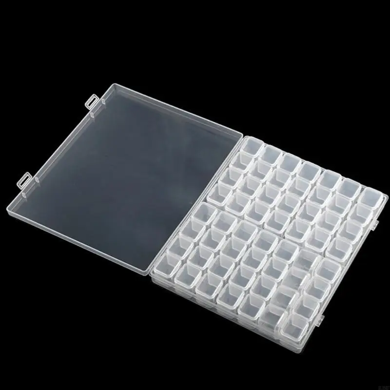 

R3MF 56 Grids Detachable Jewelry Box Independent Crystal Bead Storage for C