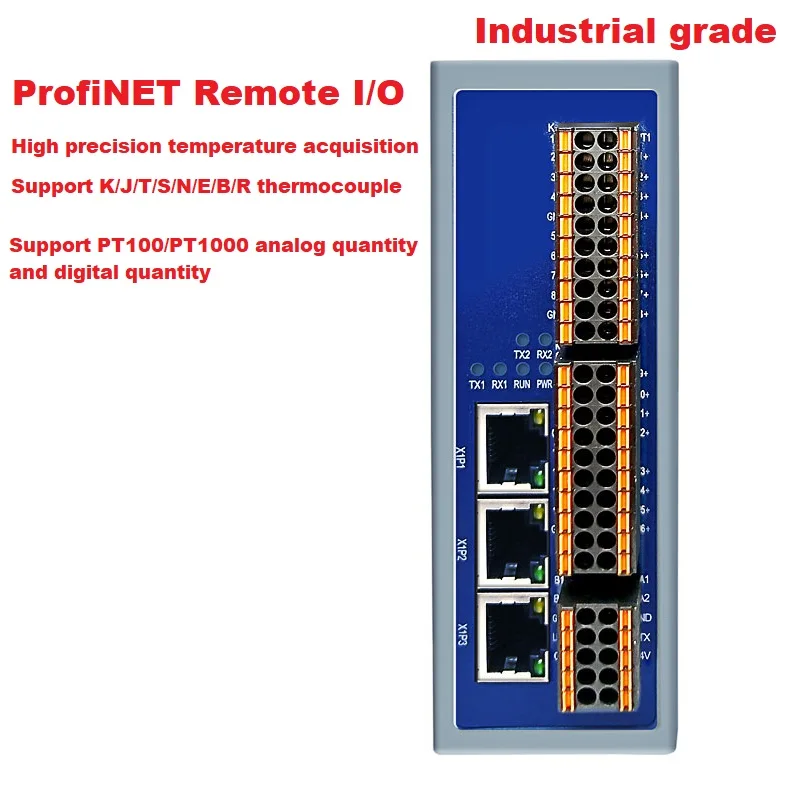 Profinet bus IO module 16DI/16DO 32DO PNP 32AI Temperature acquisition thermocouple Thermal resistance 16 way thermocouple