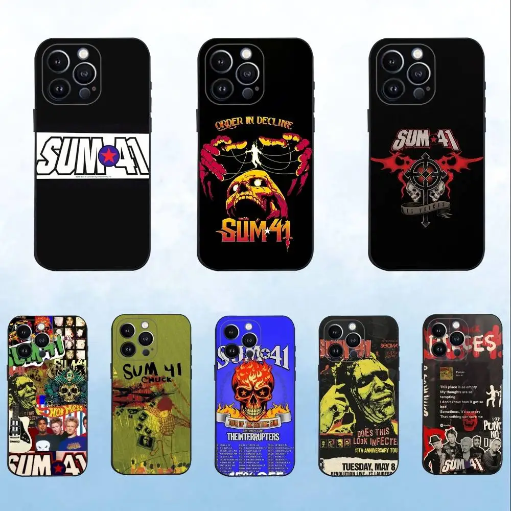 

S-Sum 41 O-Order In Decline Phone Case For iPhone 16,15,14,13,12,11 Plus,Pro Max,XS,X,XR,SE,Mini,8,7,Soft Silicone Black Cover