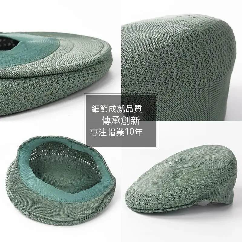 Popular 9 Colors Retro Summer Thin Black Reverse Painter Hat Trend Mesh Breathable Beret Caps for Women Girls
