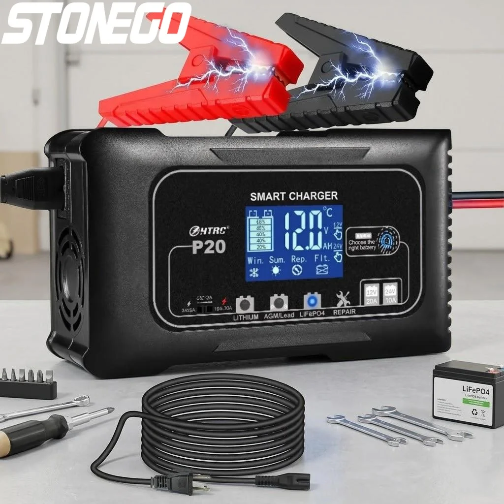 20A Lcd 12V 24V Bat…