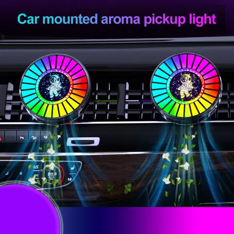 Astronau 스마트 LED 심포니 사운드 제어 픽업 조명, RGB 음악 리듬 앰비언트 램프, 앱 제어 방향제, 차량용