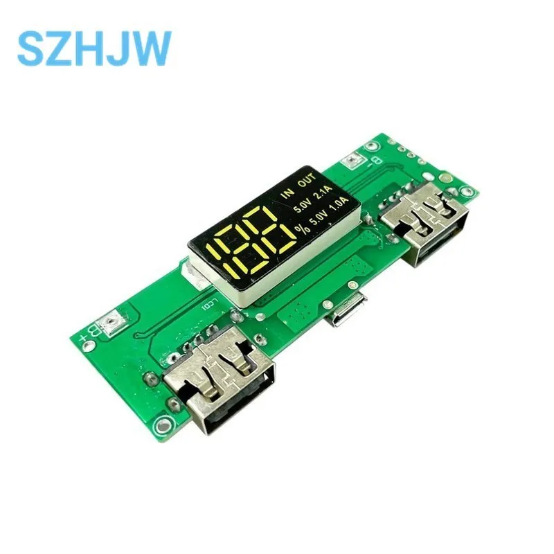 Lithium Battery Charger Board LED Dual USB 5V 2.4A Micro Or Type-C USB Mobile Power Bank 18650 Charging Module