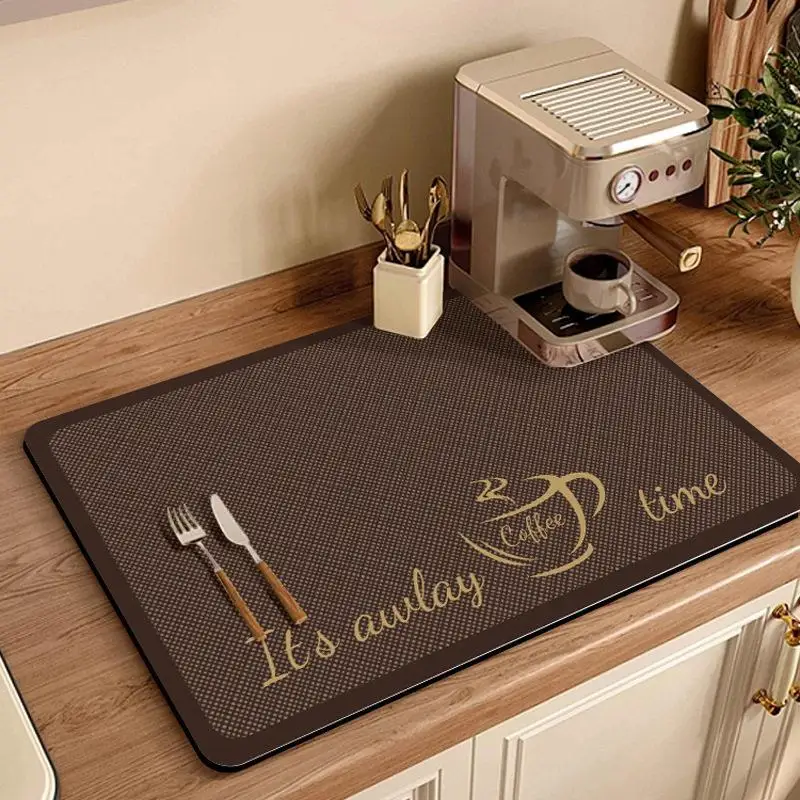 American Style Coffee Machine Water Absorption Cool Mat Kitchen Bowl Plate Bar Drain Pad Cup Dry Dry Pad Dining Table Surface
