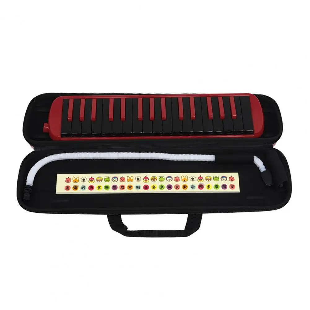 1Set Melodica Easy to Play Red Black Shock-proof 32 Key Piano Style Melodica with Box   Accordion  for Practice