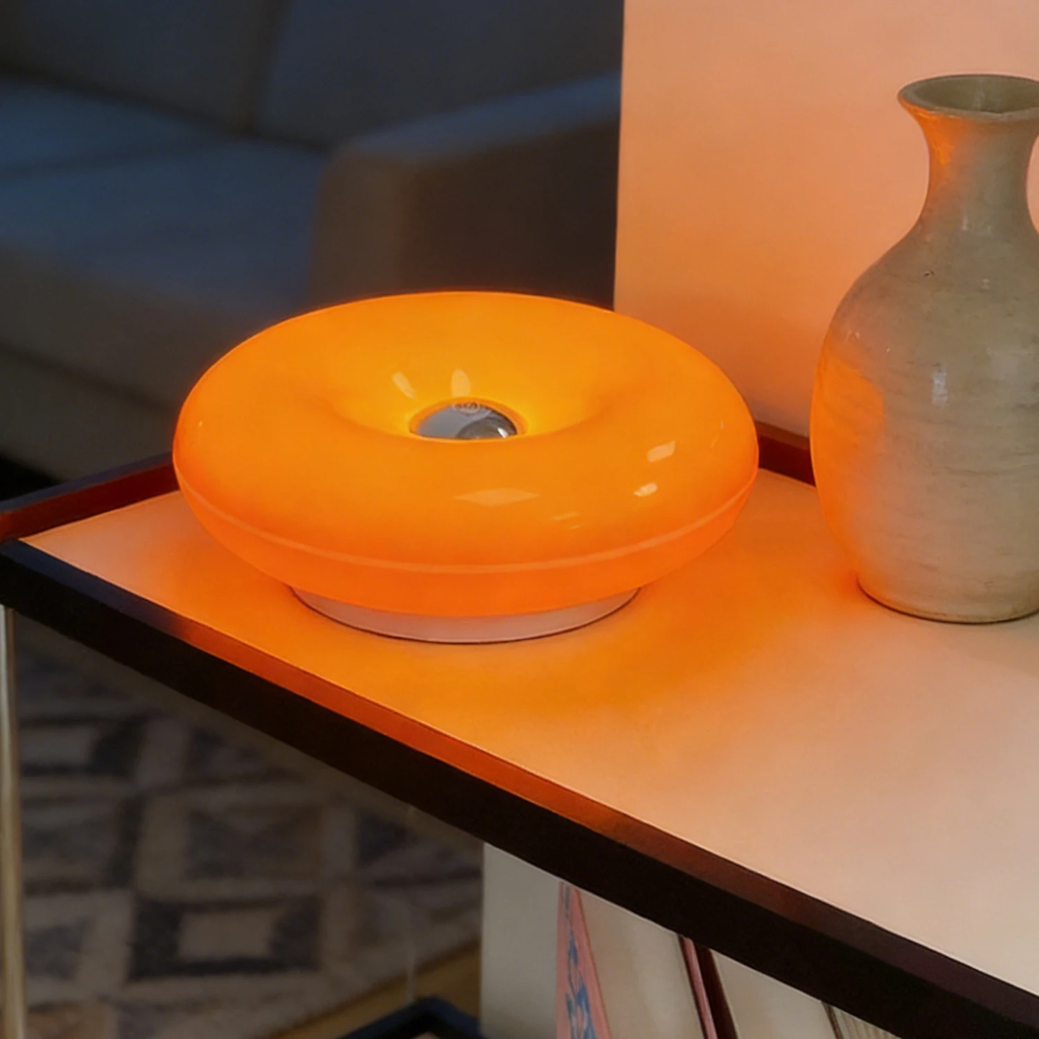 Donut Shape LED Table Lamp, Dimmable Warm Ambient Night Light for Bedroom, Living Room, Home Decor, Creative Gift image 6