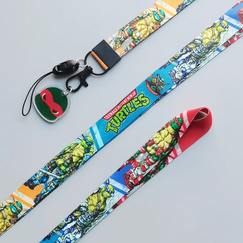 New Teenage Mutant Ninja Turtles Cell Phone Rope Neck Strap Keychain Lanyard TMNT Polyester Webbing DIY Cell Phone Accessories