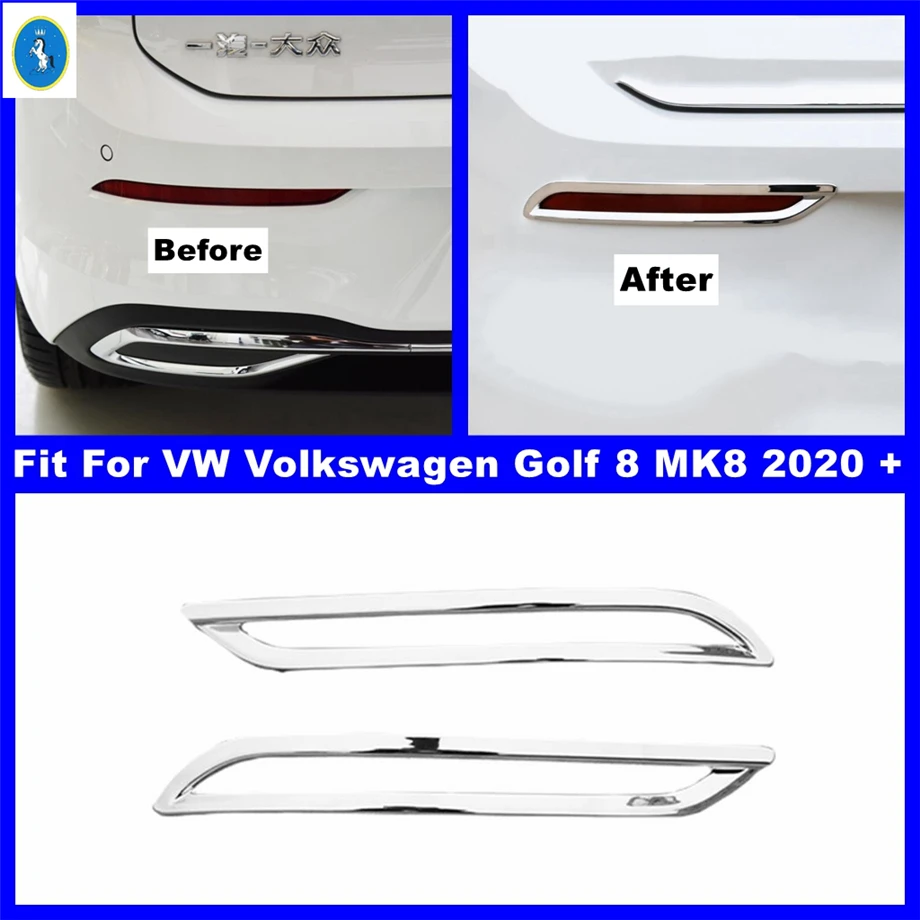 

Shiny Car Rear Bumper Fog Lights Foglight Lamps Decor Panel ABS Accessories Cover Trim For VW Volkswagen Golf 8 MK8 2020 - 2023