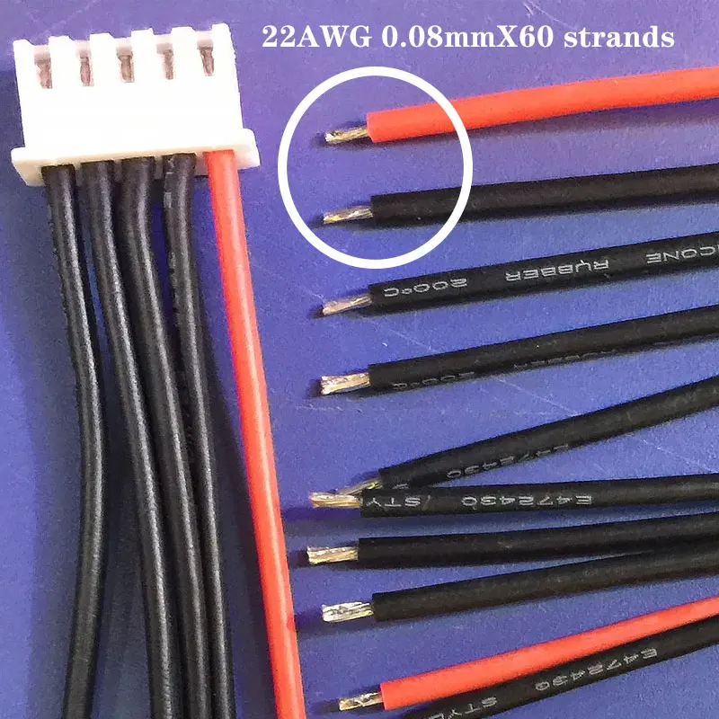 

5pcs 1s 2s 3s 4s 5s 6s 8s Lipo Battery cable 10/15/20/30cm LiPo Battery Balance Charger Plug