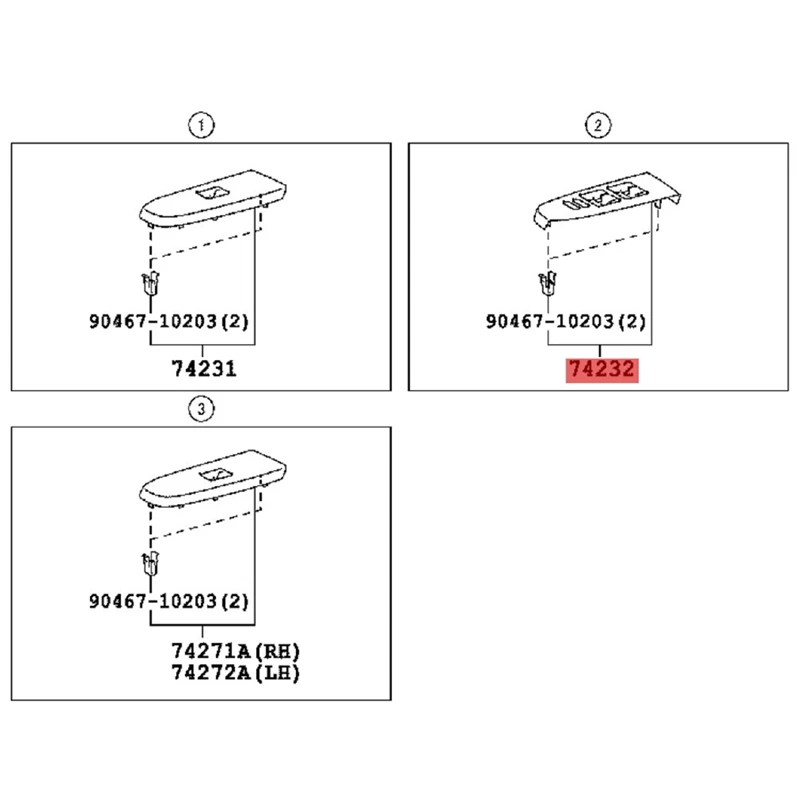 1Set/4Pcs Car Door Armrest Switch Trim Panel For Lexus 2010-2017 Window Lift Switch Button Cover 74232-0P040/74231-0P040