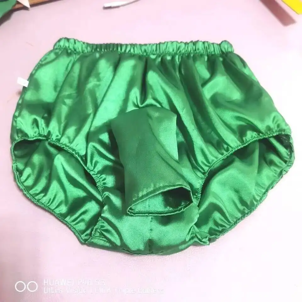 

Men Glossy Ice Silk Satin Lingerie Panties Plus Size Underwear Sexy Medium Waist Briefs