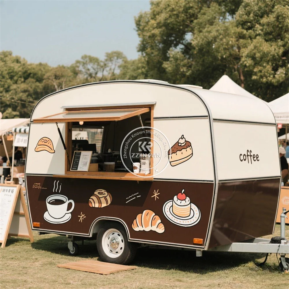 

Customized Food Truck Pizza Coffee Trailer Concession Ice Cream Cart Van Concession Catering Trailer Full Kitchen