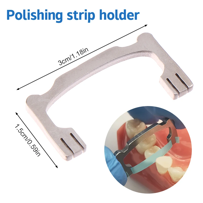 

Dental Teeth Polishing Strip Holder Metal Hand For Low High Crown Resin Polish Strips Grinding Whitening Dentistry Tool