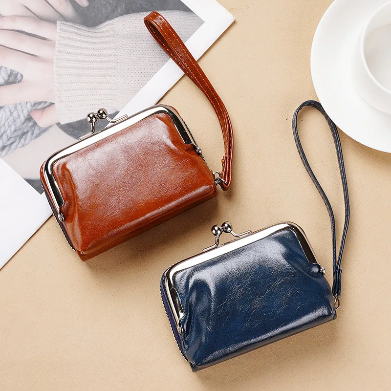 

Luxury ladies' temperament niche card buckle practical multifunctional coin wallet versatile zipper clip bag handbag