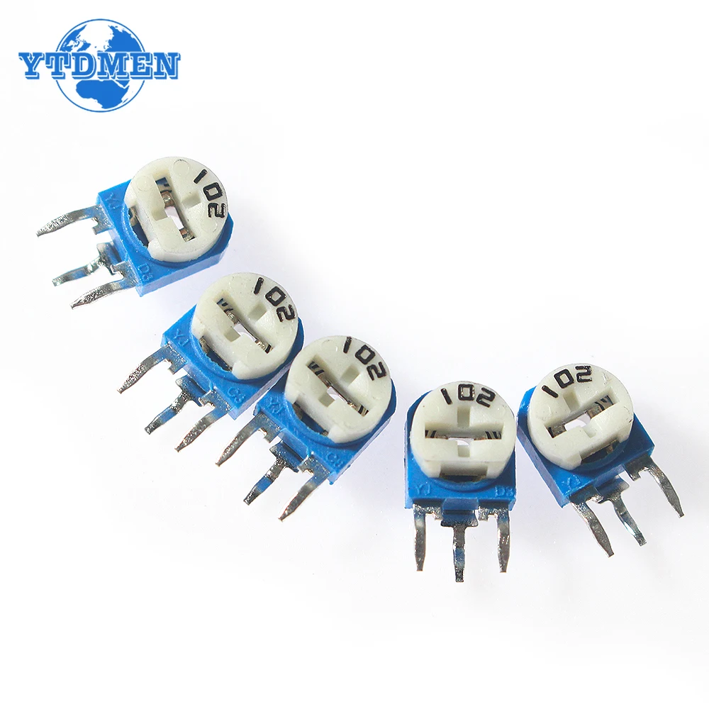 65PCS RM063 Trimmer Potentiometer Adjustable Resistor Kit 500R 1K 5K 10K 20K 50K 100K 200K 500K 1M RM-063 Variable Resistors Set