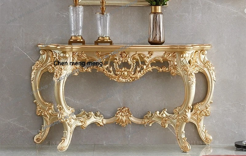 

Европейская роскошная наклейка цвета шампанского, золотая фольга, вход, высококачественная резьба по дереву, цветок, входной шкаф