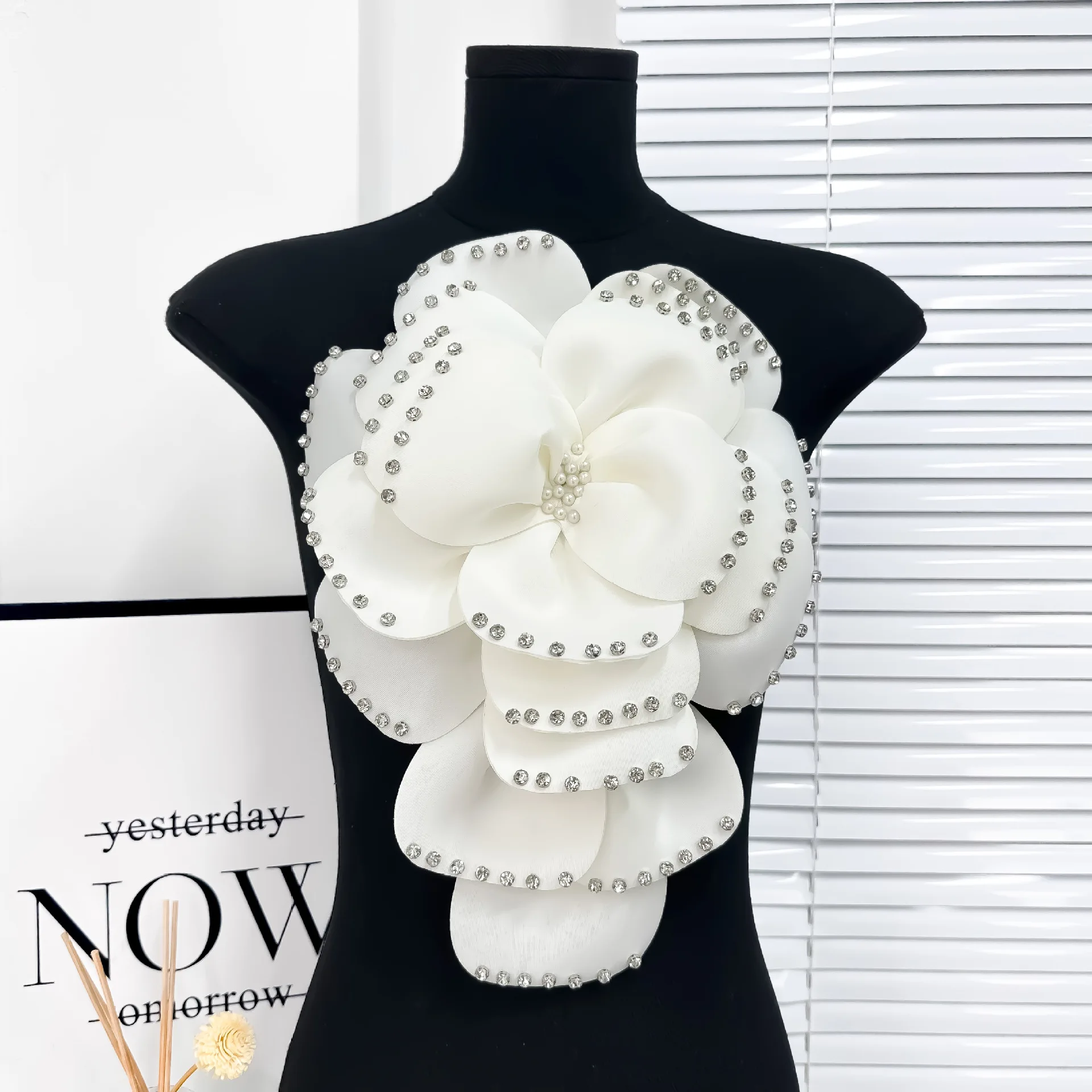 New multi-layer beading high-grade fabric large flowers DIY clothes dress headwear corsage accessories