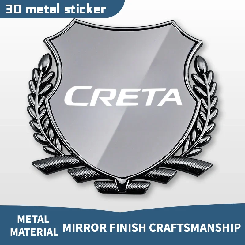 3D Metal Car Trunk Window Side Emblem Badge Decal Sticker For Hyundai Creta 2 II Accessories Ix25 Tuning Car Accessories