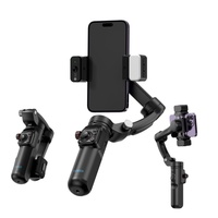 Tokqi M03 Handheld Gimbal Stabilizer with AI Face Object Tracking Magnetic Fill Light  Wireless Microphone for Mobile Phones