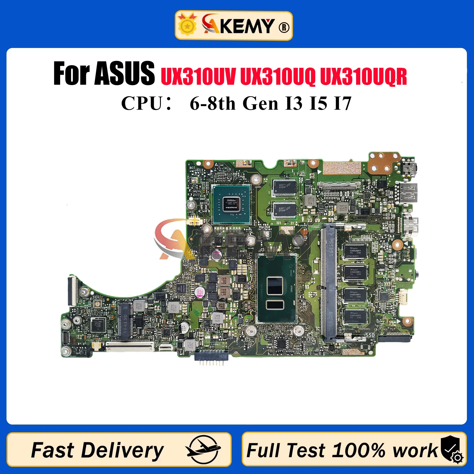 

UX310UV Laptop Motherboard For ASUS UX310U RX310U U3000U UX310UV UX310UQ UX310UQR UX310UFR UX310UQK Mainboard With I3 I5 I7 CPU