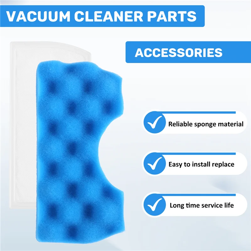 BAAN-10Set Blauer Schwammfilter Weißer Baumwollleberfilter für Staubsaugerteile der Serie DJ97-01040C