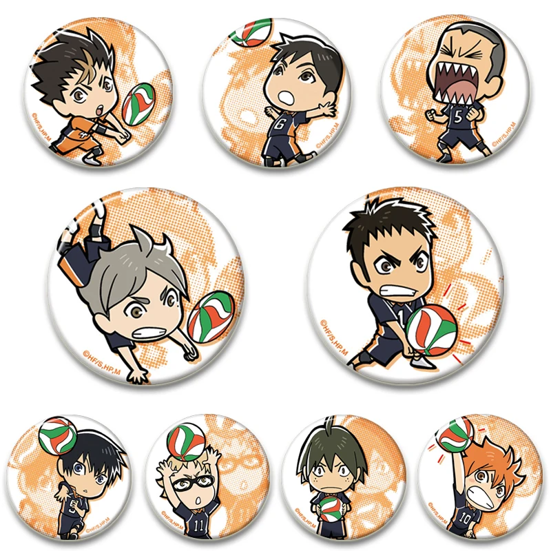 58/44/32mm Japanese Anime Haikyuu!! Simple Fashion Button Pin, Snap in Design Brooch, Daily Stylish Ornament Badge Gifts