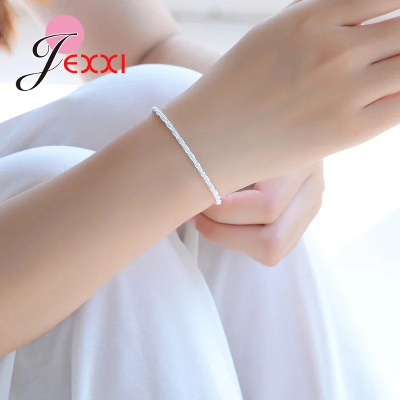女性と女の子のための925スターリングシルバーのペンダントブレスレット,流行のジュエリー,バレンタインデーのギフト,新しいコレクション