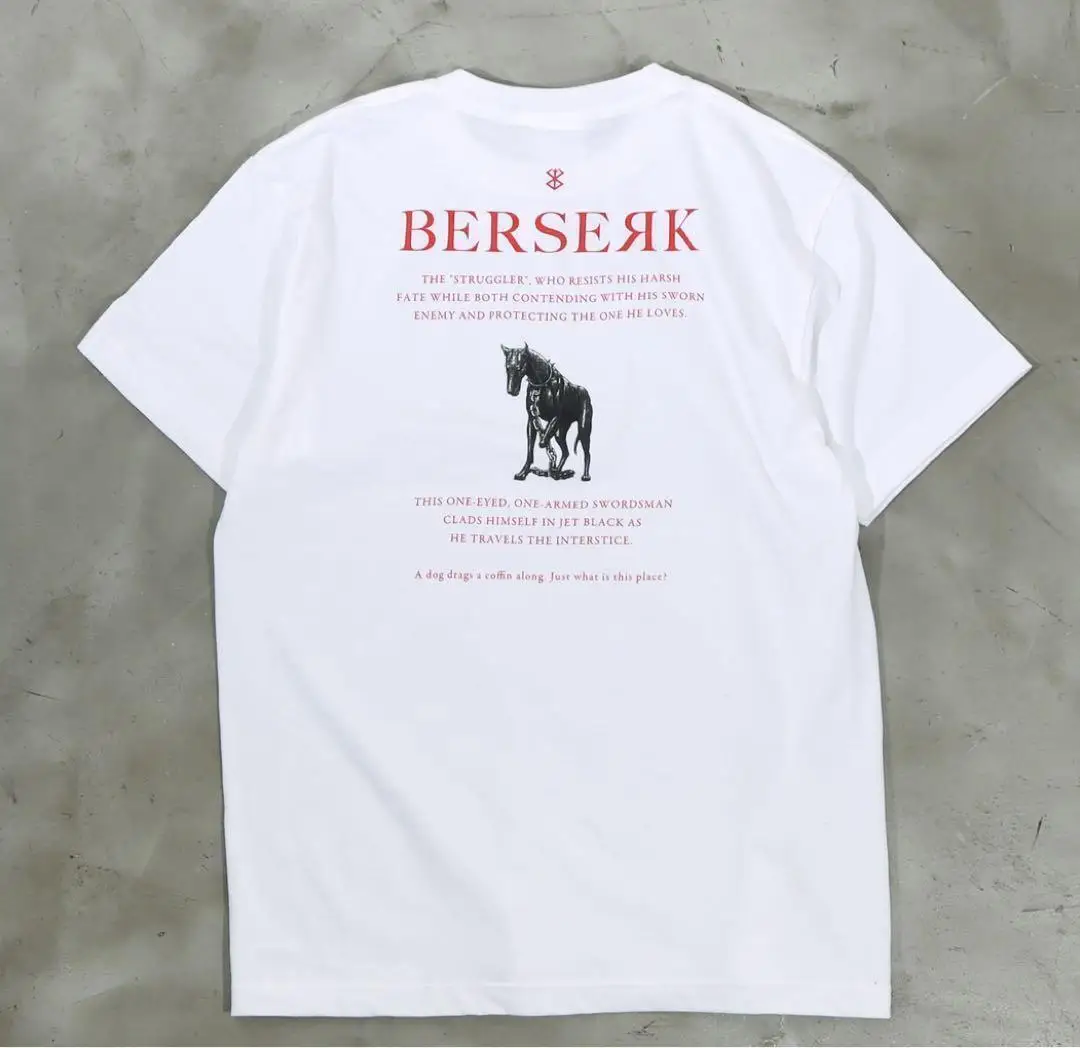 Berserk T-shirt Message White Men's Guts S-3XL Fastship