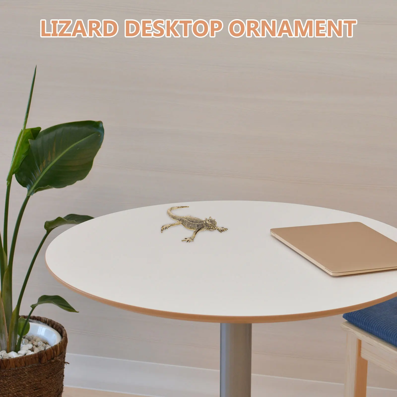 

Vintage Brass Lizard Sculpture Small Realistic Horned Lizard Desktop Ornament Tea Pet Retro Animal Decoration Animal Figurine