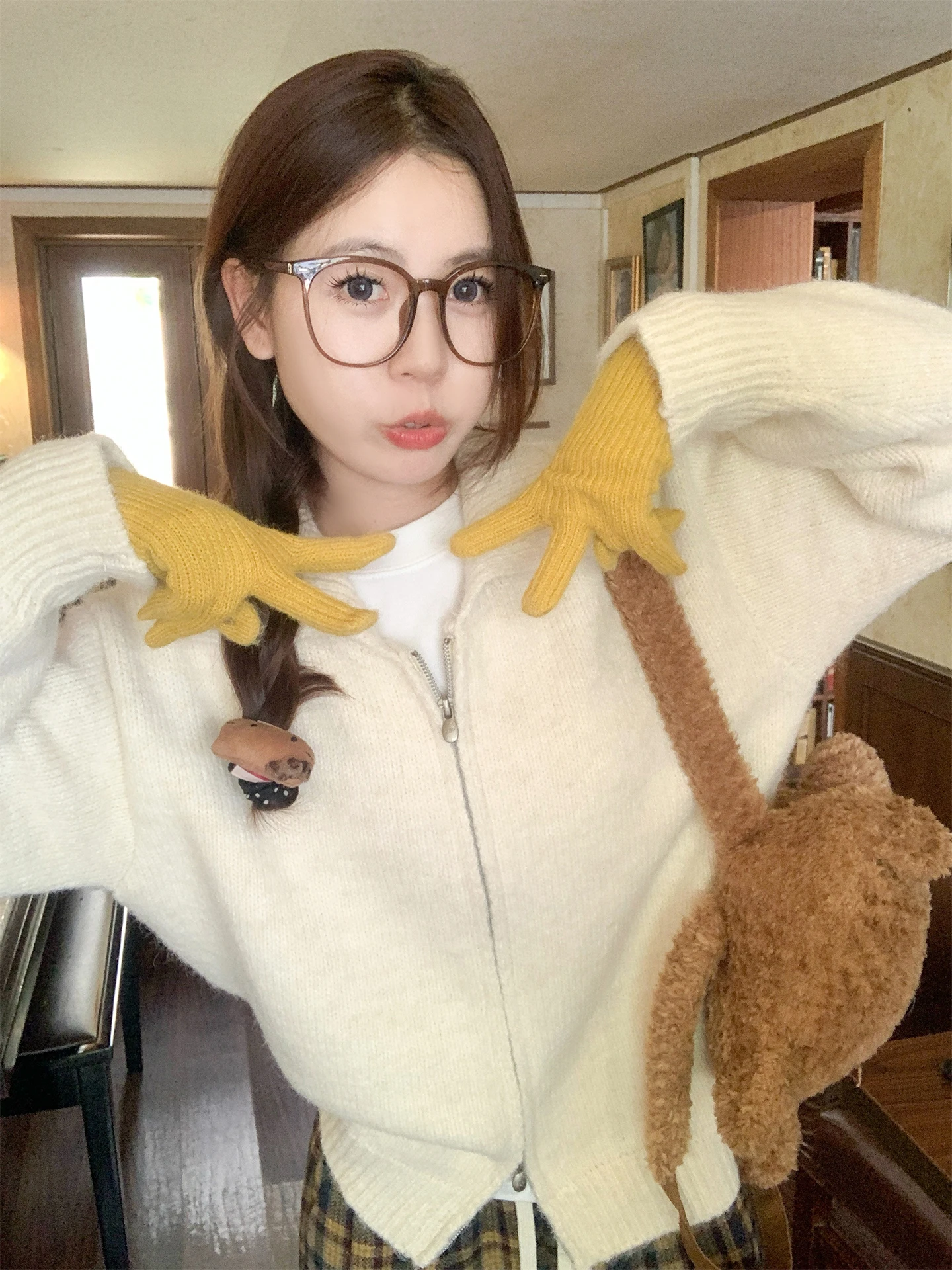 

Soft Cozy Zipper Ne Knitted Sweater Coat Women's Loose Lazy Sle Autumn Faion Commute Sle Long Sve Top