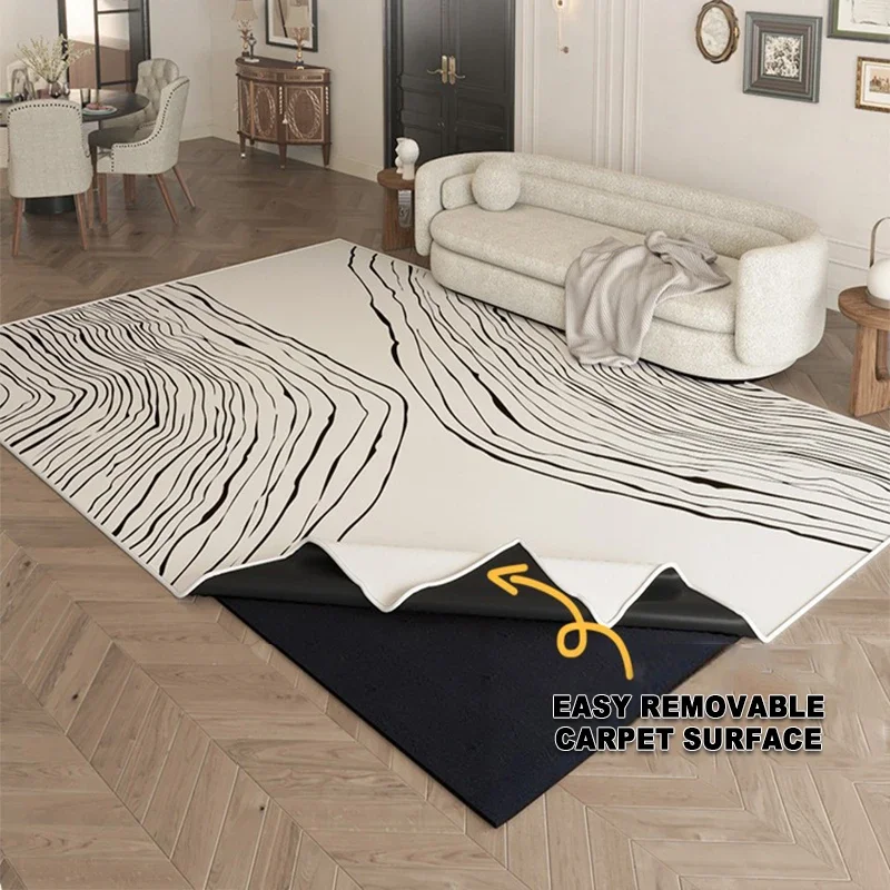 

Double Layer Removable Living Room Carpet Machine Washable Living Room Bedroom Floor Mat Washable Large Size Home Decoration Rug