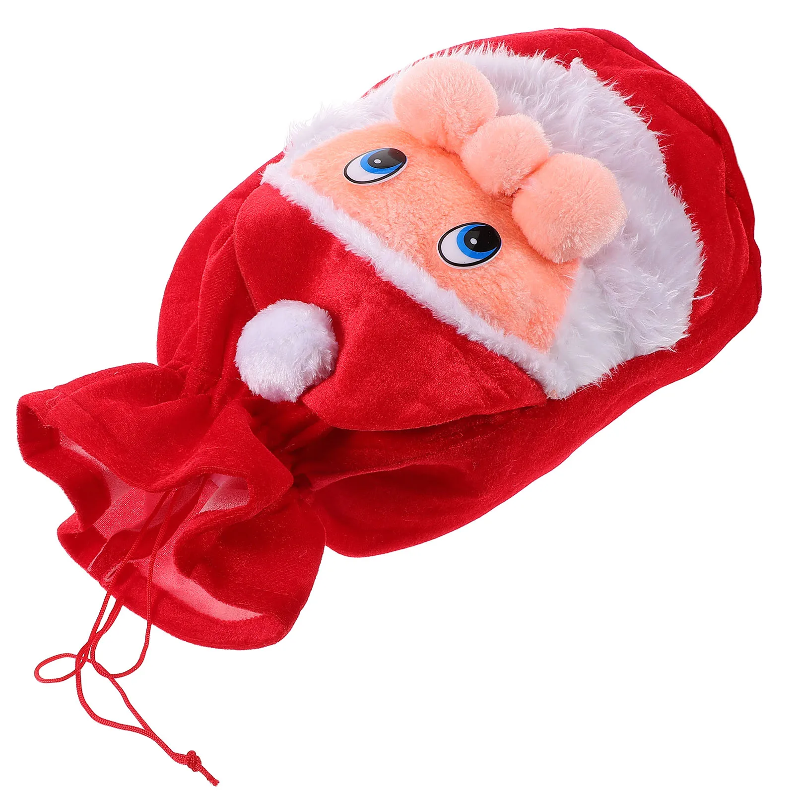 

Christmas Gift Bag Santa Claus Themed Drawstring Pouch Extra Large for Presents Candies Treats Festive Party Decoration Stocking