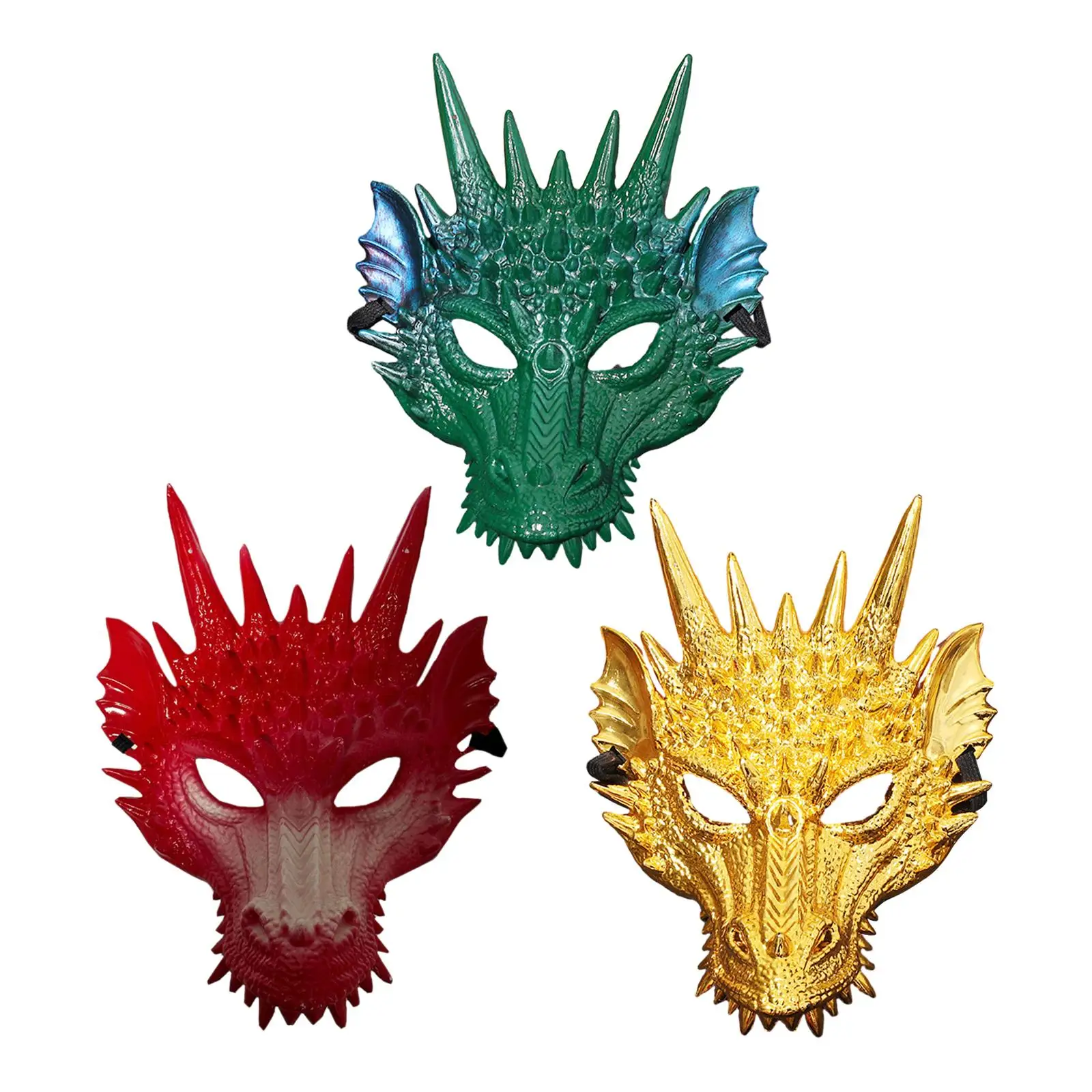 Accessoires de masque de tête de dragon, masque facial unisexe, jeu de simulation de fête, robe de paupières