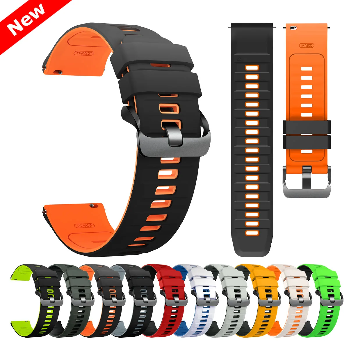 Silicone 22Mm Strap… - image