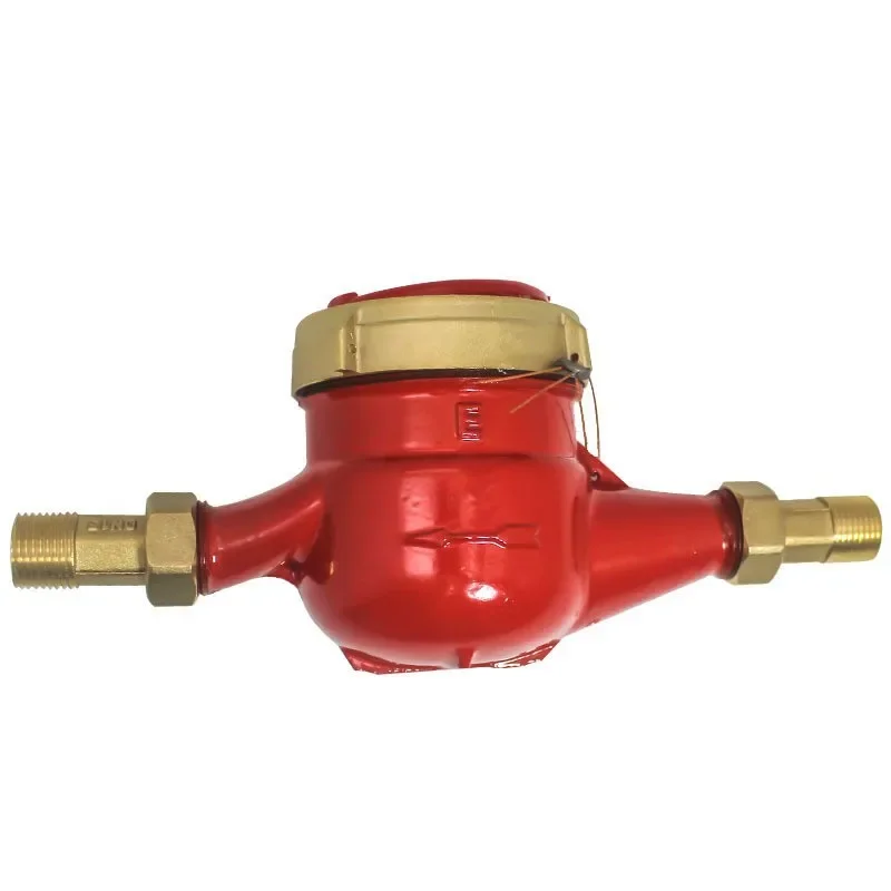 Rotary Vane Cast Iron Hot Water Meter DN15 4-Point Thread for Solar Home High Temperature Residential Use