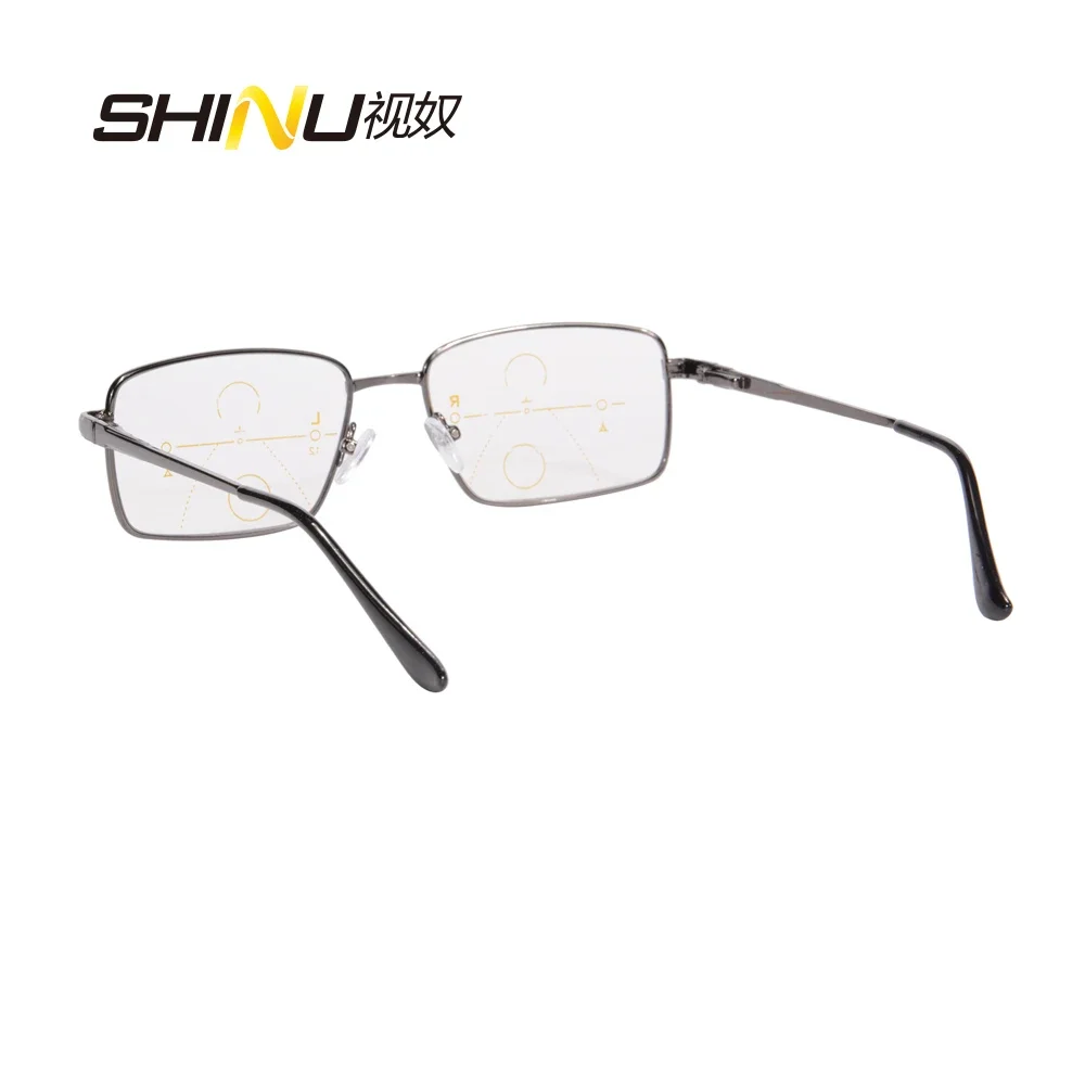 SHINU Progressive Multifocal Reading Glasses Full Metal Frame Presbyopia Eyeglasses Can See Near And Far Eyewear customized