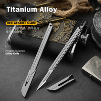MINI Titanium Alloy Scalpel Thickened Carving Knife Animal Scalpel Multifunctional Express Out Box Tool Give Away Knife Lid