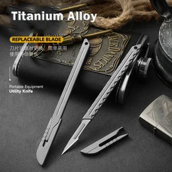 MINI Titanium Alloy Scalpel Thickened Carving Knife Animal Scalpel Multifunctional Express Out Box Tool Give Away Knife Lid