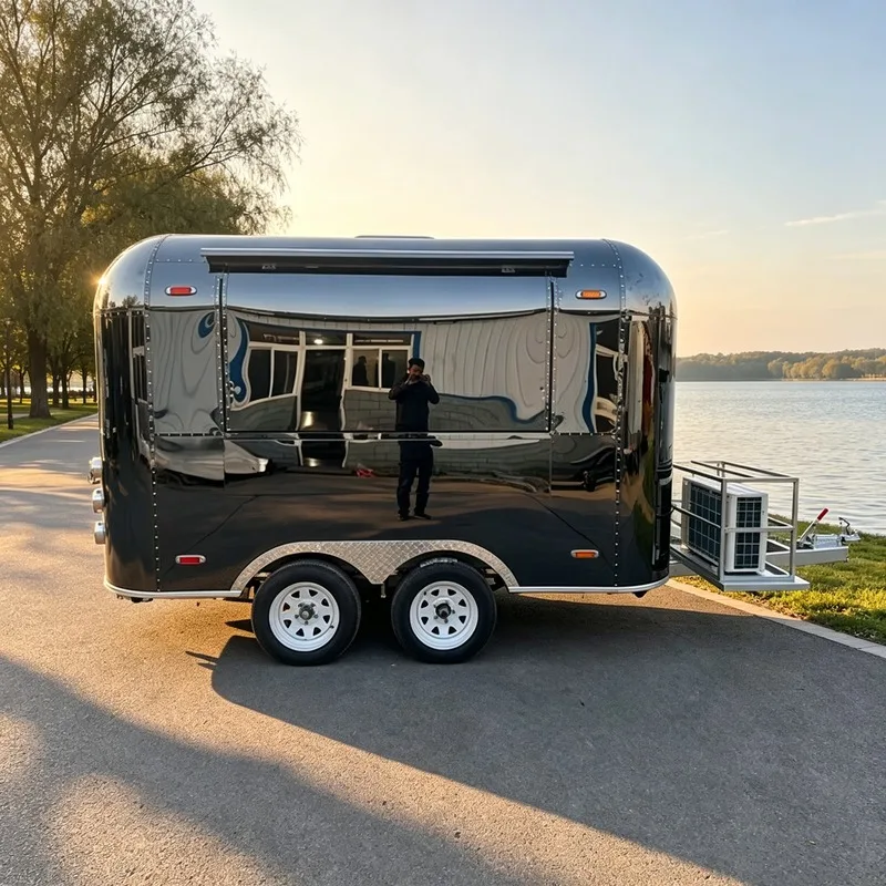 Customized 3.5M Mobile Food Trailer, Coffee & Ice Cream Cart with Custom Kitchen Setup