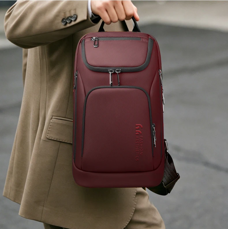 HK Multifunctional Business Chest Bag Waterproof and Scratch-Resistant Men’s Bag Lightweight High-End Fashionable Shoulder Bag