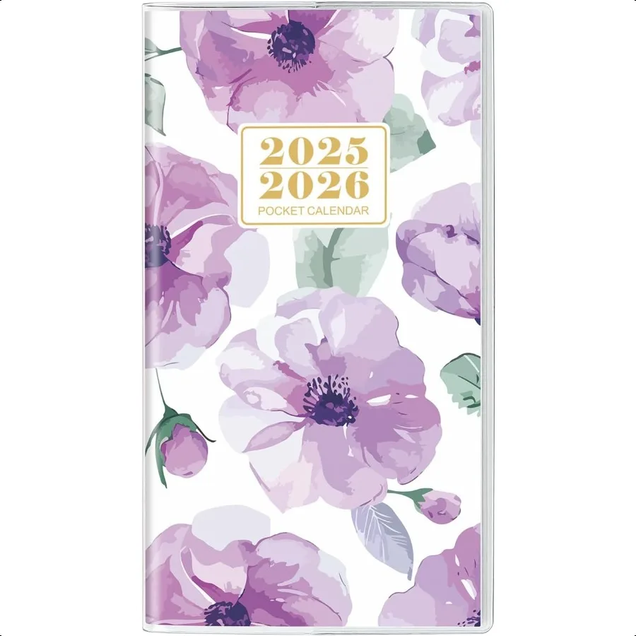 

Pocket Calendar 20252026 Monthly Purse 6.7" x 3.7" Runs from January 2025 Until December 2026 Floral Pocket Calendar with PVC