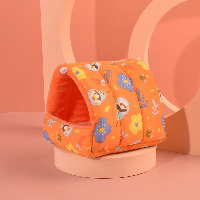 Nette Mini Käfig Kaninchen Eichhörnchen Winter Warme Baumwolle Matte Meerschweinchen Nest Hamster Haus Kleine Tier Schlafen Bett Haustier Hängen Käfig – Detail 3