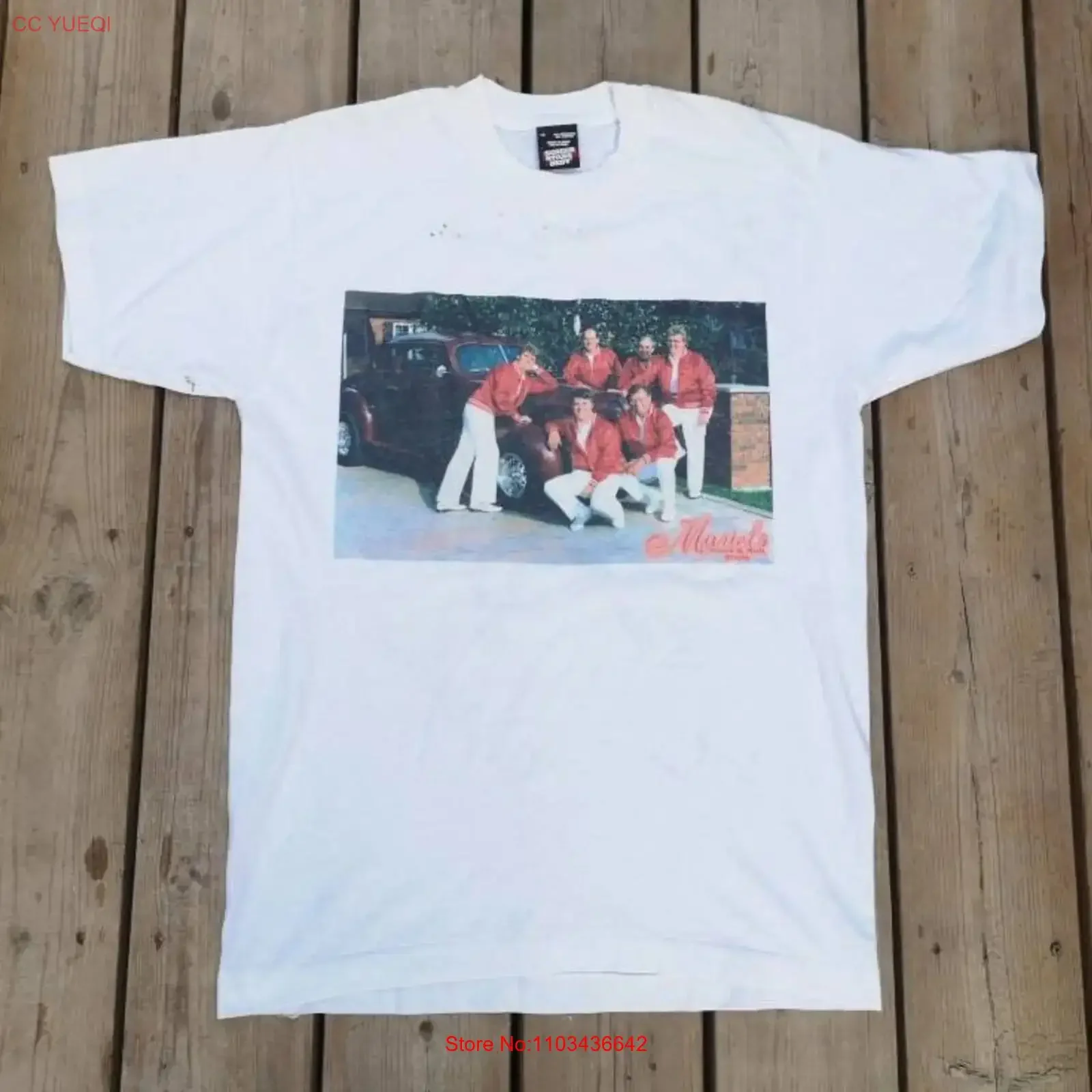 Camiseta Vintage dos anos 80 The Martels, Banda de Rock Canadense, Assinada, Lavada, Estilosa, Confortável e Casual