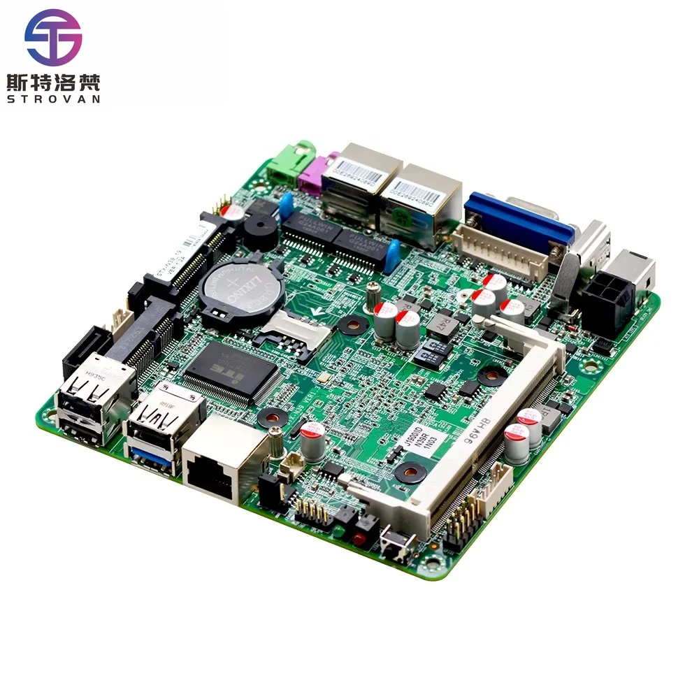 New X86 Pos Motherboard  J1900 Quad Core DDR3 Single MSATA HD VGA 2 LAN 6 USB Linux Nano Mini Itx Industrial Fanless